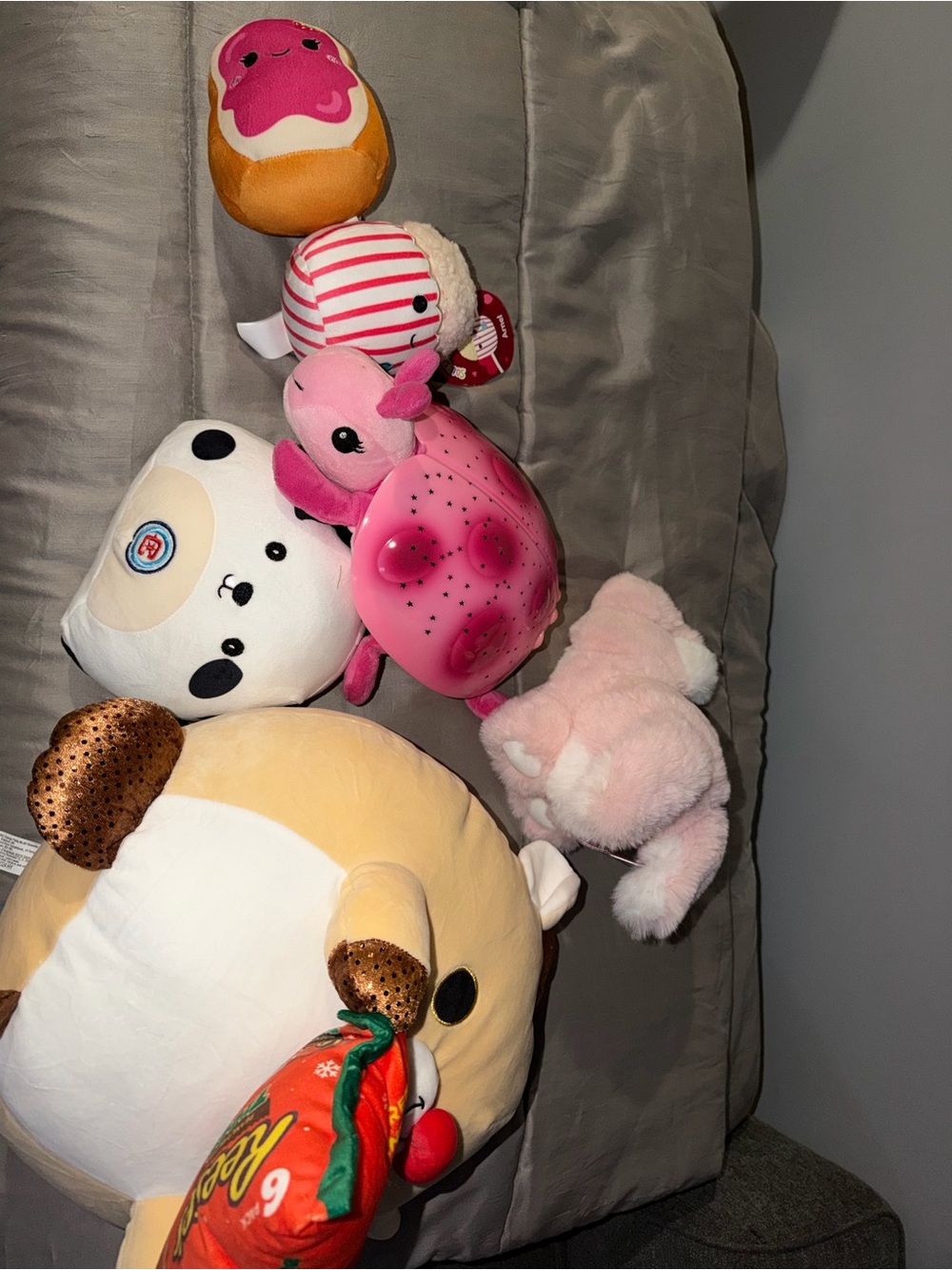 Assorted Plush Toy Lot - Pink, White, Cream